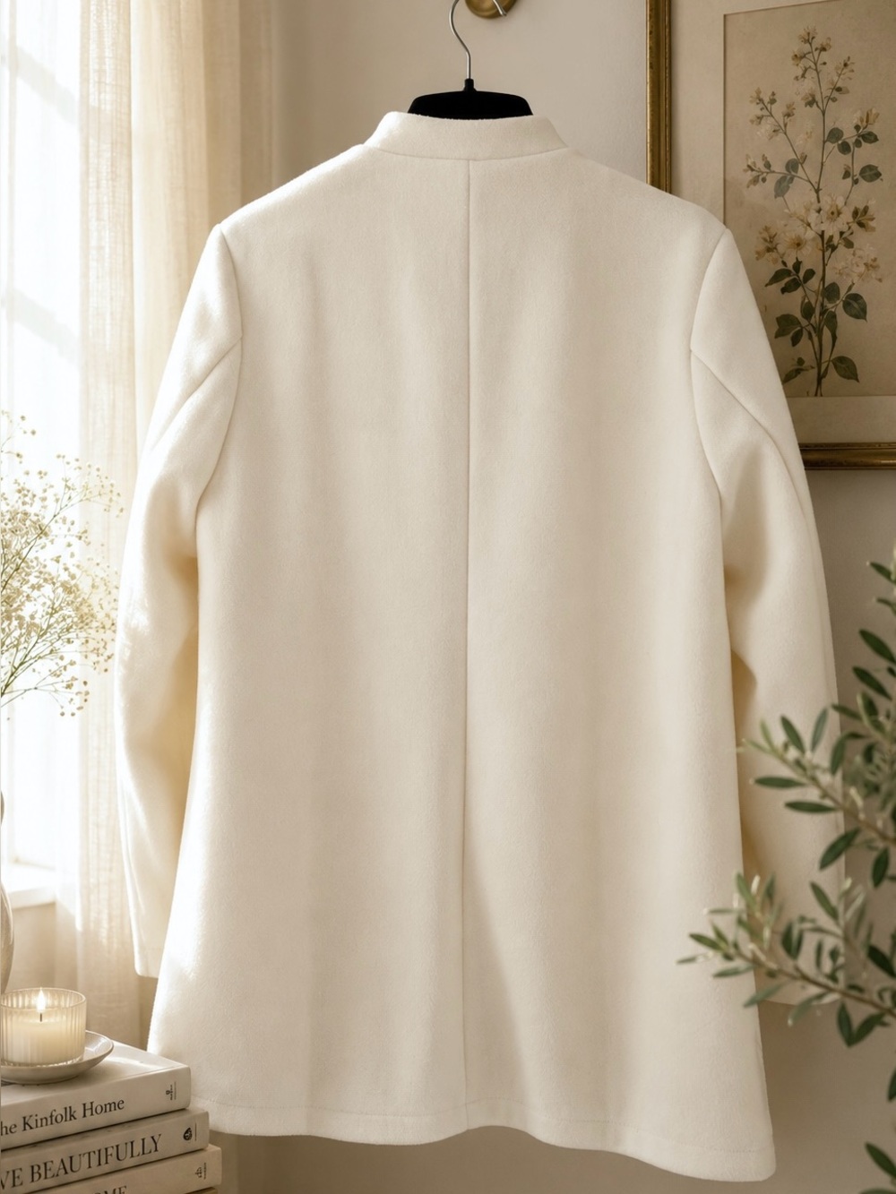 Vintage Classic Cream Women's Button-Front Coat - Picture 7 of 8